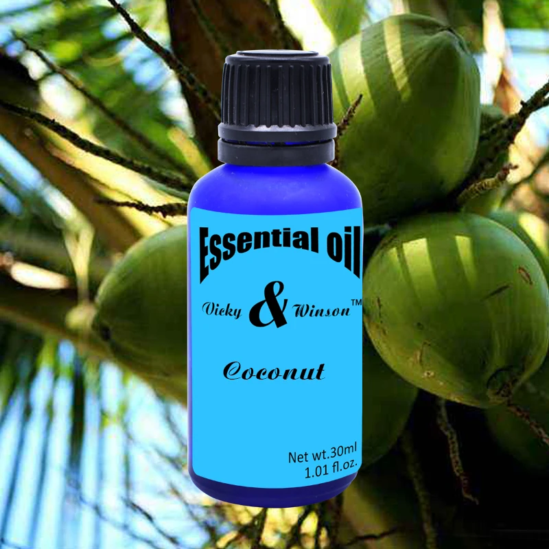 Vicky&winson Coconut aromatherapy essential oils 30ml orgnic virgin coconut oil 100% natural skin hair care oil deodorization