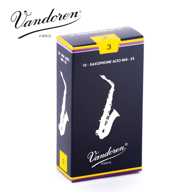 Original France Vandoren Traditional Saxophone Alto Eb Reeds/Alto Sax Traditional Reeds Strength 2.0#, 2.5#, 3#, 3.5# Box of 10