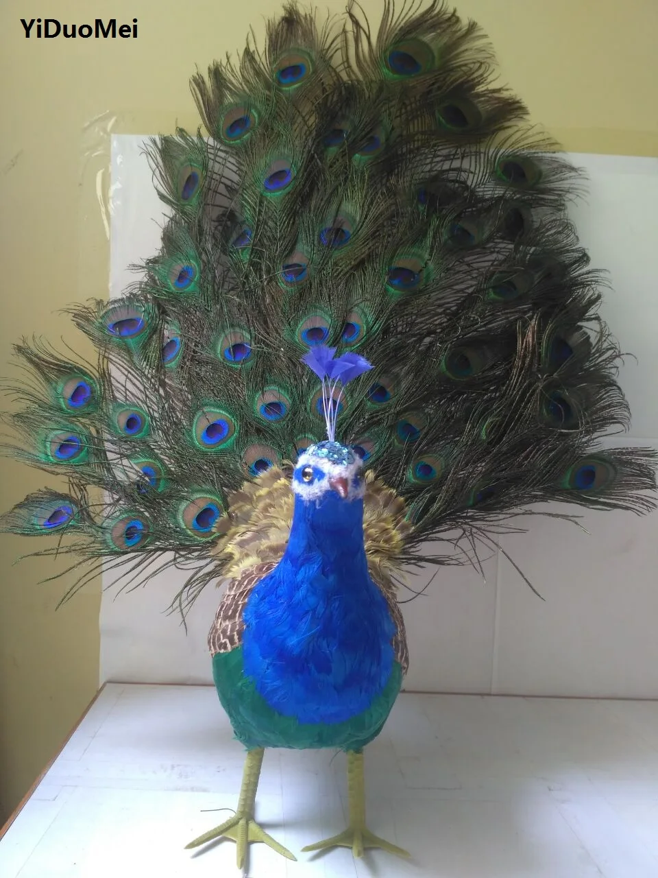 

artificial bird beautiful feathers peacock model large 65x60cm peacock handicraft,prop,home garden decoration gift p1719