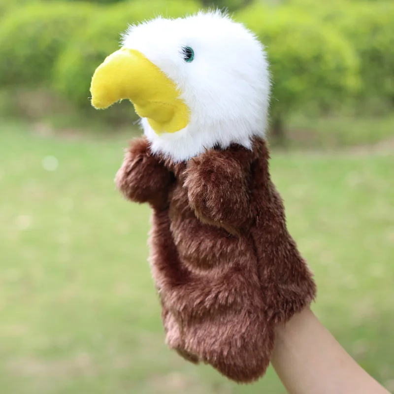 Eagle hand puppets Christmas gift 30cm Plush hand puppet toys Animals  toys for baby kids children