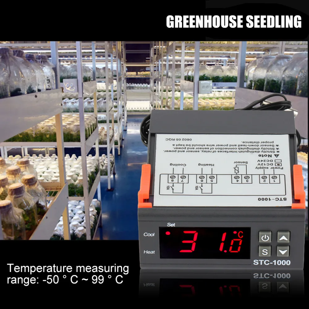Imagem -05 - Controlador de Temperatura Digital Termostato Termorregulador Incubadora Relé Led 10a Aquecimento Arrefecimento 12v 24v 220v Stc1000