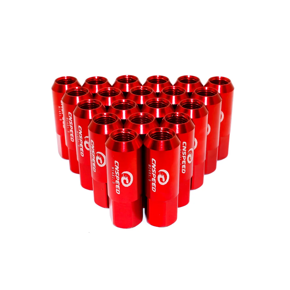 CNSPEED New arrival ! !CNSPEED 60mm M14 X 1.5 Wheel Nuts New 20PCS Racing Lug Wheel Nuts Screw / Aluminum Lug nut YC101006