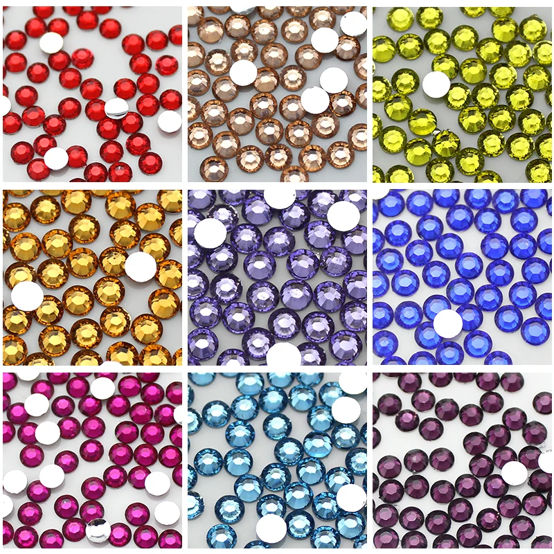 QIAO 3mm 10000pcs/bag Resin Rhinestone Shiny Colors Non Hotfix Flatback Resin Rhinestone Clothing Nail Art DIY Decoration