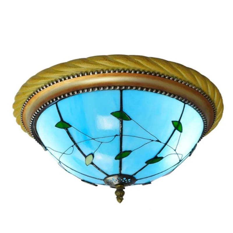 South Asia Stained Glass Ceiling Lights Meditarranean porch aisle balcony lamp European bedroom ceiling lamp