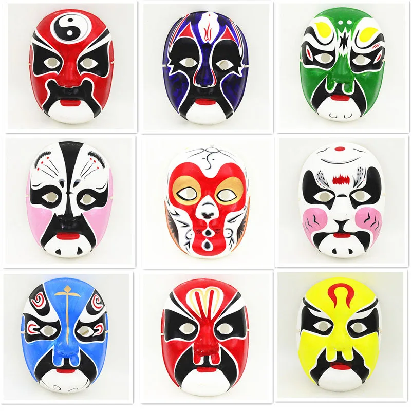 30pcs Ethnic Beijing Opera Party Mask Masquerade Masks Mens Decorating Full Face Paper Pulp China Crafts Wholesale ZA4620