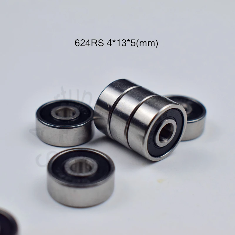 

624RS 4*13*5(mm) 10pieces bearing free shipping ABEC-5 Bearings rubber Sealed Bearing 624 624RS chrome steel