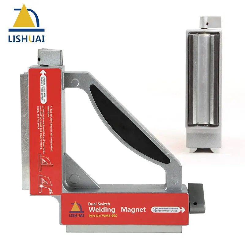 LISHUAI Dual Switch 90 Degree Magnet Squares/On/Off Strong Neodymium Magnetic Holder Clamp WM2