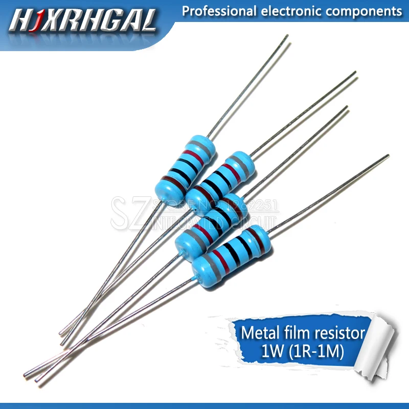 

1000pcs 1W Metal film resistor 1% 1R ~ 1M 2R 10R 22R 47R 100R 330R 1K 4.7K 10K 22K 47K 100K 330K 470K 1 2 10 22 47 100 330 ohm