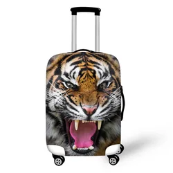 Housse de protection pour bagages, accessoires de voyage, motif tigre 3D, 18-30 pouces, élastique, extensible, anti-poussière