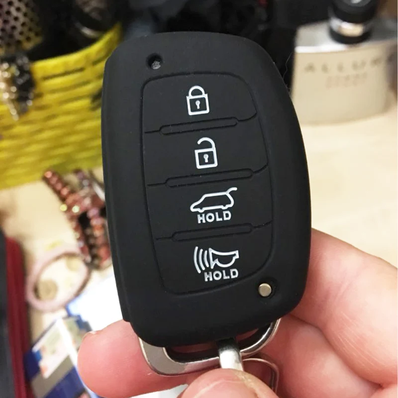 Silicone Key Case Cover For Hyundai Elantra Sonata Tucson i40 2014 2015 2016 2017 2018 Keyless Fob Shell Skin Holder Protector