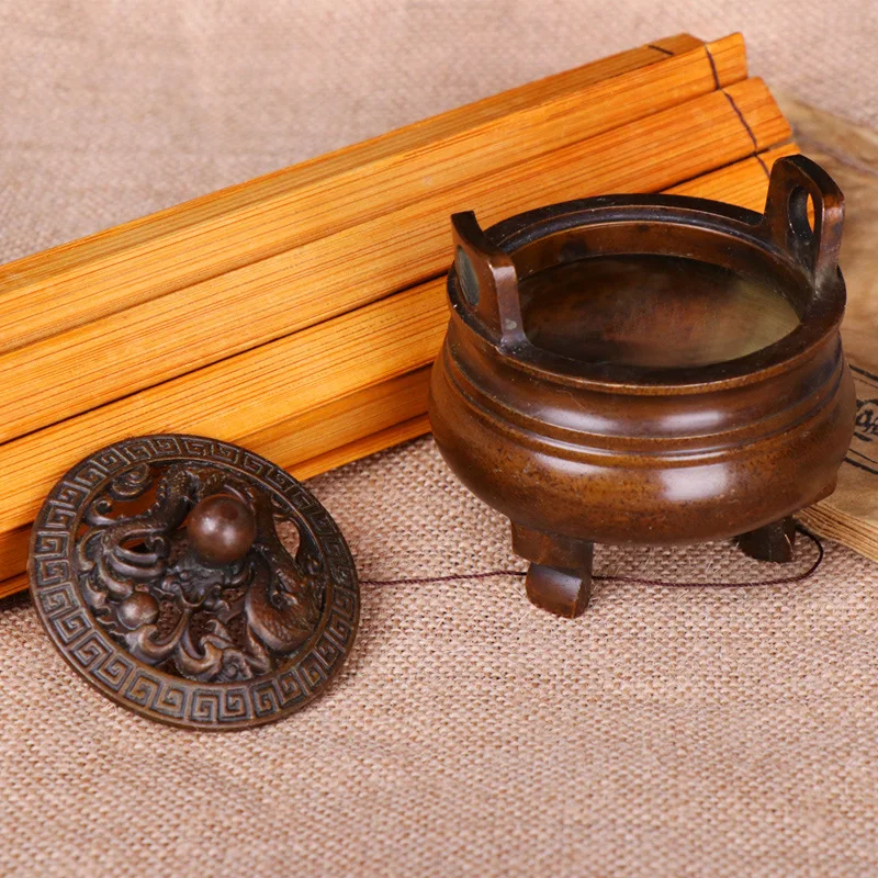 High-quality pure copper incense burner Household sandalwood  aromatherapy dish Chinese style China's pure copper simple