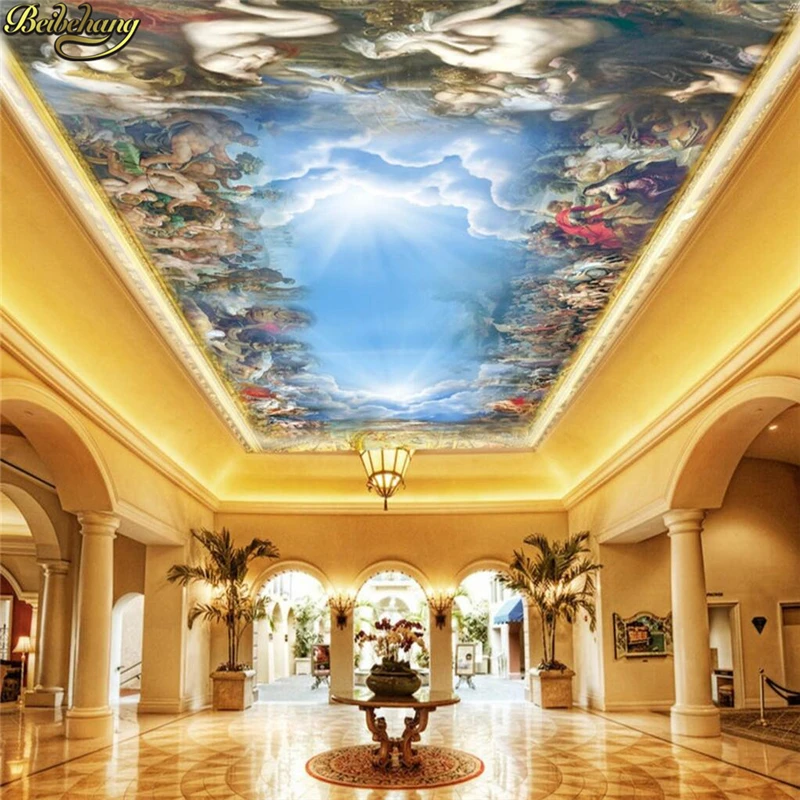 custom papel de parede 3D European ceiling wallpaper Landscape Mural Living Room Bedroom TV Sofa Backdrop Wall paper Covering