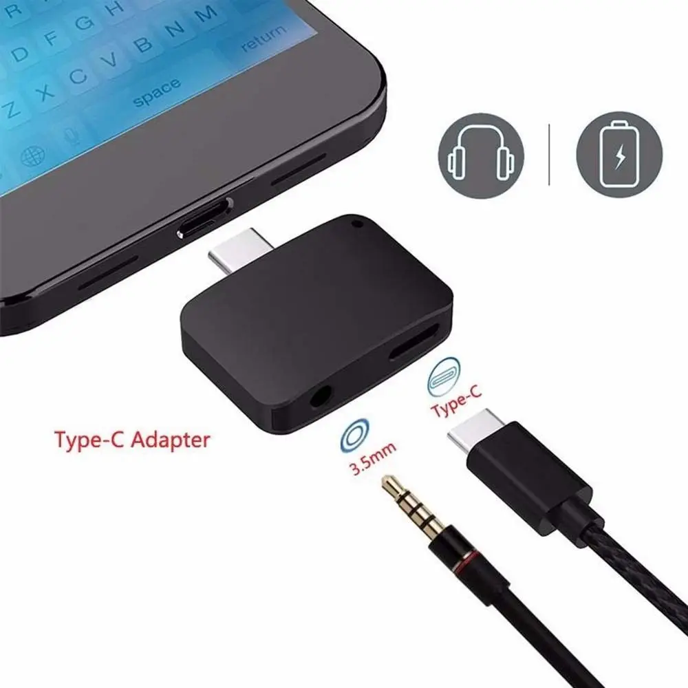 Type C to 3.5 mm and Charger 2 in1 Headphone Audio Jack USB C Cable Adapter