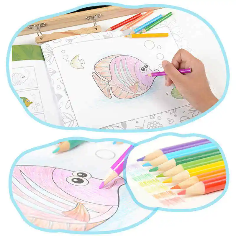 251 Piecs Art Tools Painting Set for Kids Children Drawing Water Color Pen Crayons Oil pastels for Kids with Wooden Case