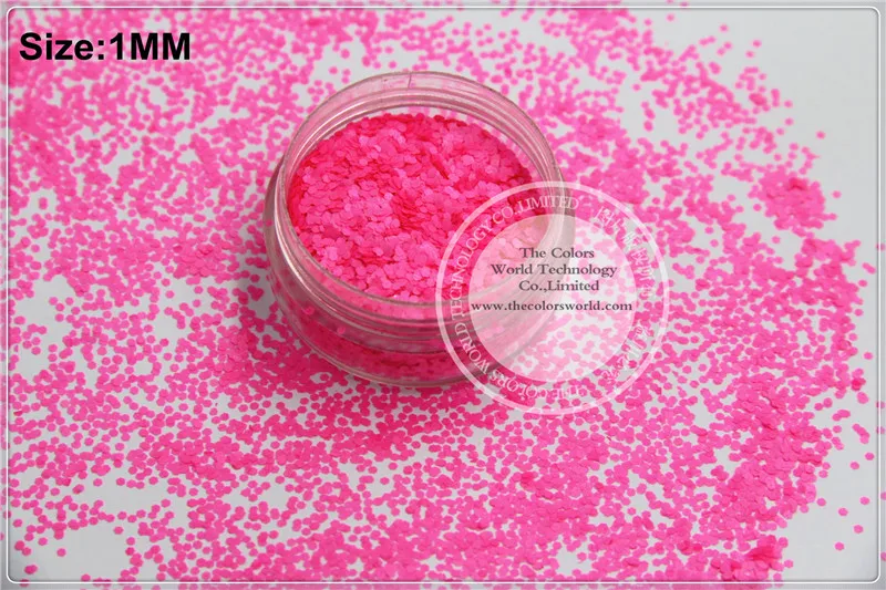 TCF502 Neon  Shocking Pink   Colors 1.0mm size solvent resistant glitter for nail Art nail Polish or other DIY decoration