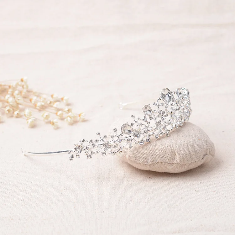 Fashion Wedding Headband Vintage Crystal Silver Color Bridal Tiaras Crowns Hair Jewelry Wedding Headdress Women Hair Accessories
