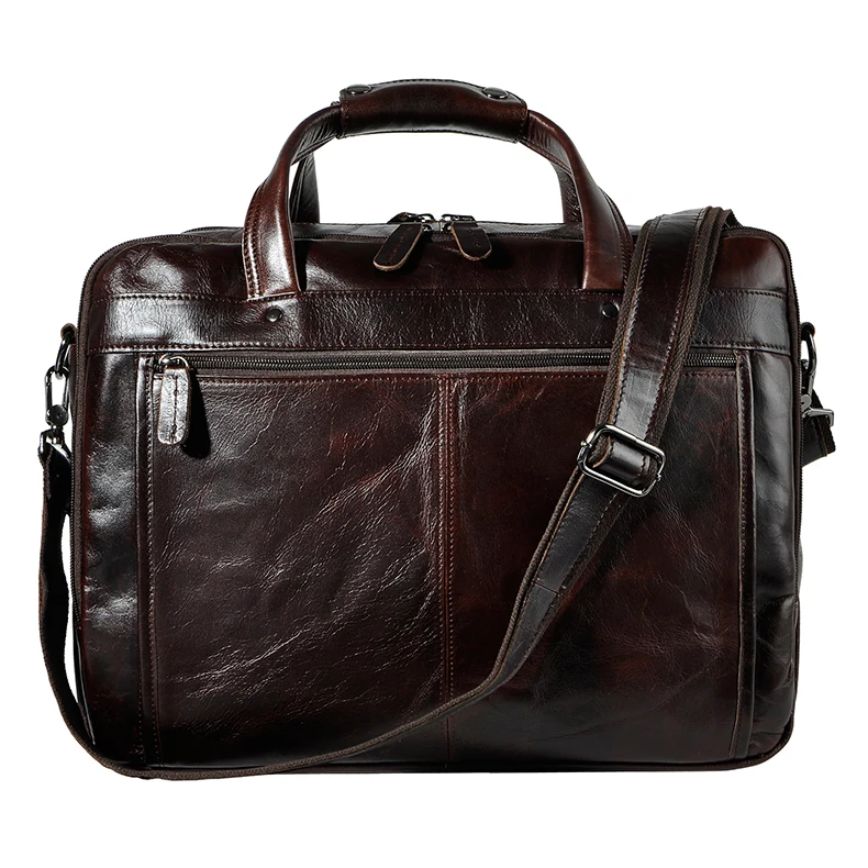 Top Quality Men Real Leather Antique Style Briefcase Business 15.6\