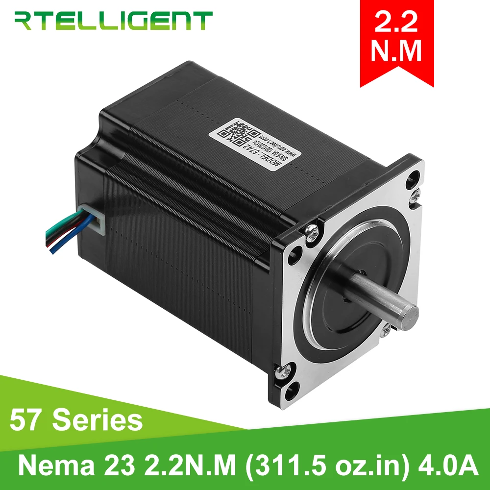 Rtelligent Nema 23 2.2N.M(22kgcm)  311.5 Oz-in Stepper Motor 80mm Shaft Diamater 8mm  57A2 Stepping Motor for 3D printer