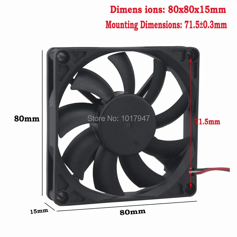 5PCS LOT Gdstime 24V 8015S 80X80X15mm 80mm 8cm 2Pin DC Computer Cooler Cooling Fan