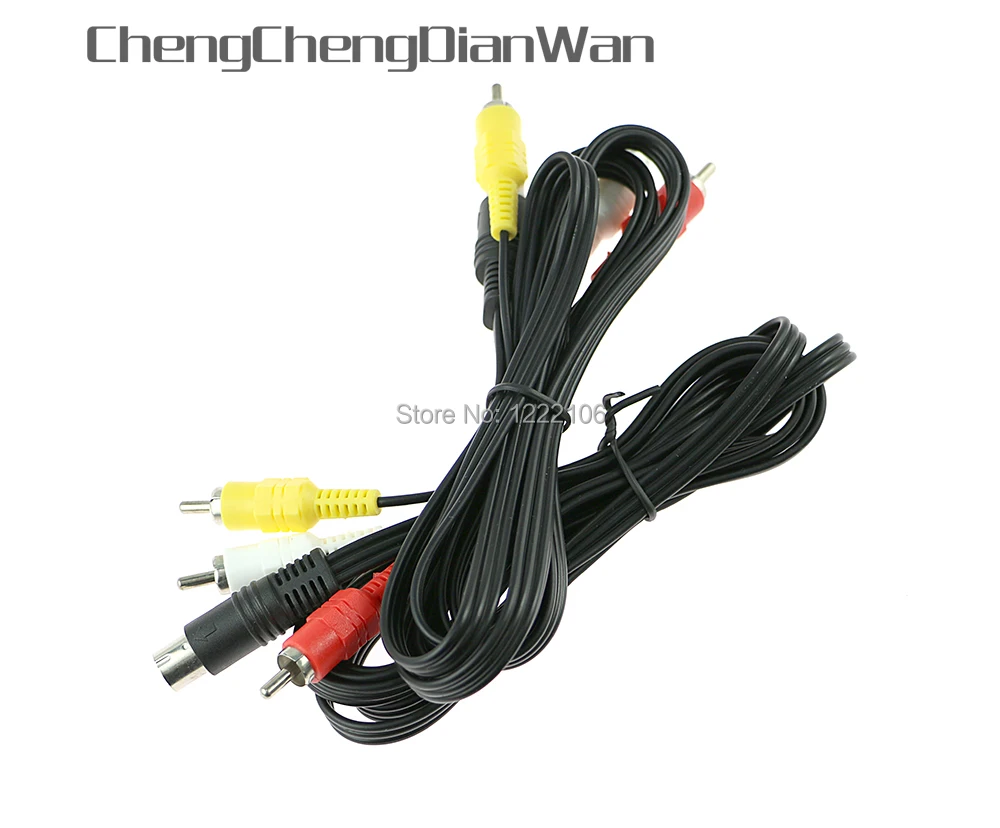 1PCS 1.8M AV RCA Audio Video สาย 9 พินเกม 3 RCA สําหรับ Sega Genesis 2 3 II III สําหรับ Saturn เกมทนทานสายเชื่อมต่อ