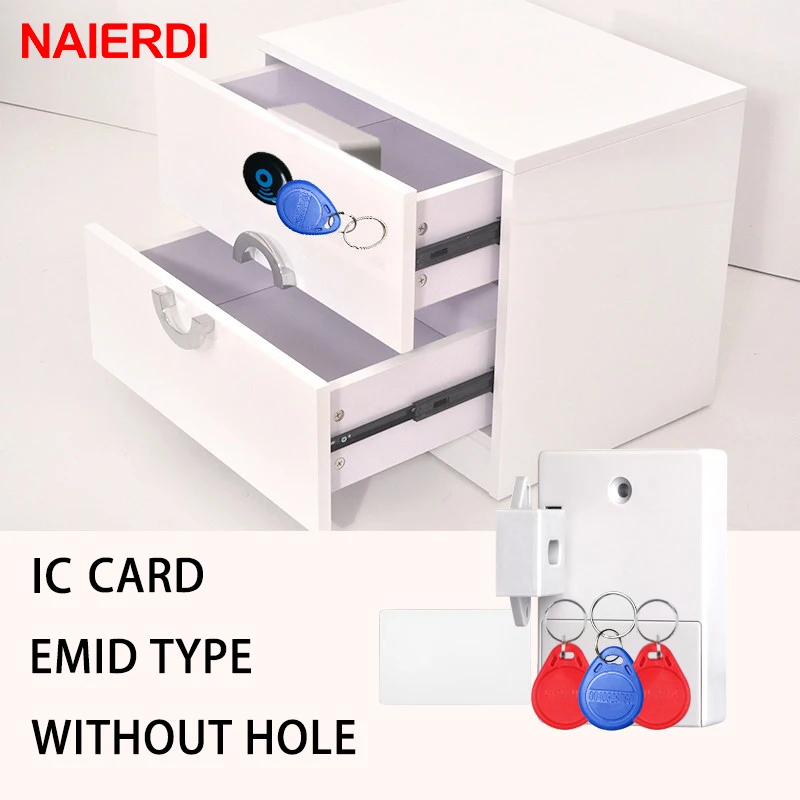 NAIERDI Onzichtbare Sensor Lock EMID IC Kaart Lade Digitale Kast Intelligente Elektronische Sloten Voor Garderobemeubilair Hardware