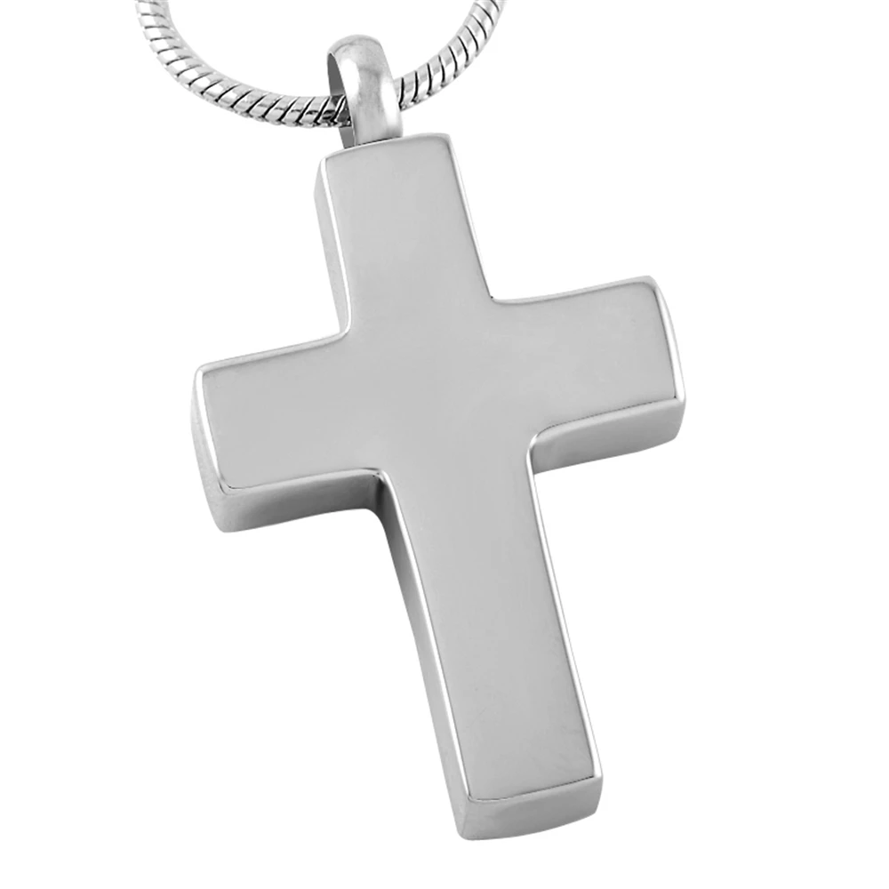 9220	Cremation Jewelry Urn Pendant Memorial Ash Keepsake Stainless Steel Necklace- Golden Gothic Cross