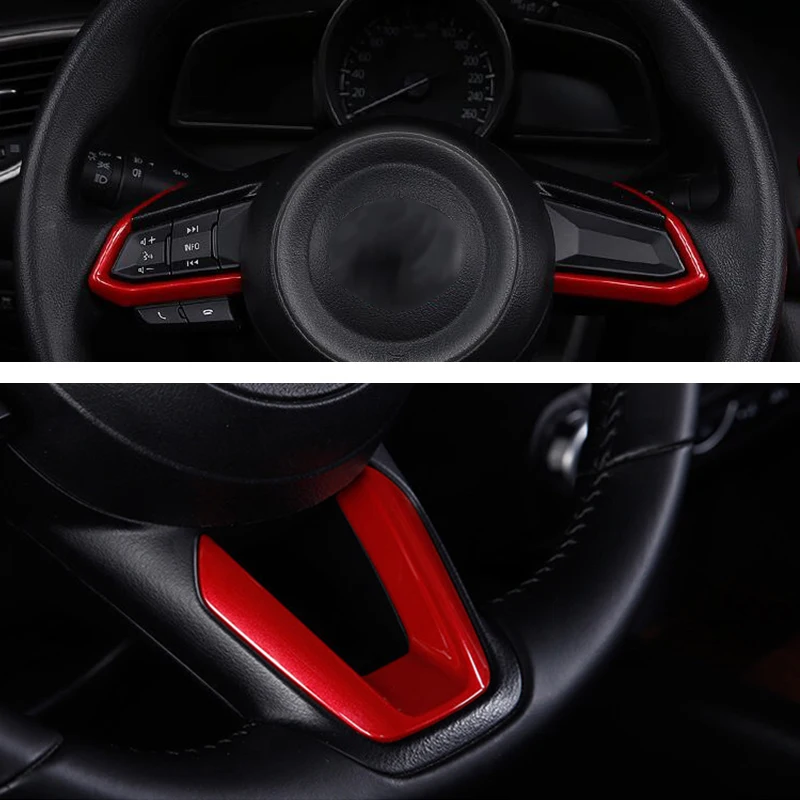 

New Style Car Steering Wheel Button Frame Cover Trim For Mazda 2 3 6 CX-3 CX-5 CX-8 Axela Atenza 2017 2018 2019 Accessories