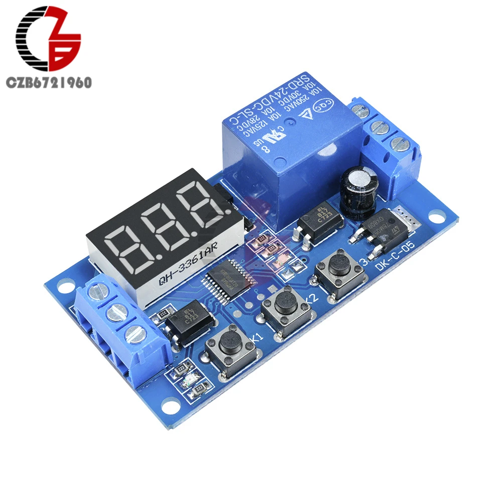 DC 24V Digital Trigger Time Delay Relay Cycle Timer Control Switch Relay Module Timming Delay Anti Reverse Opto Isolated