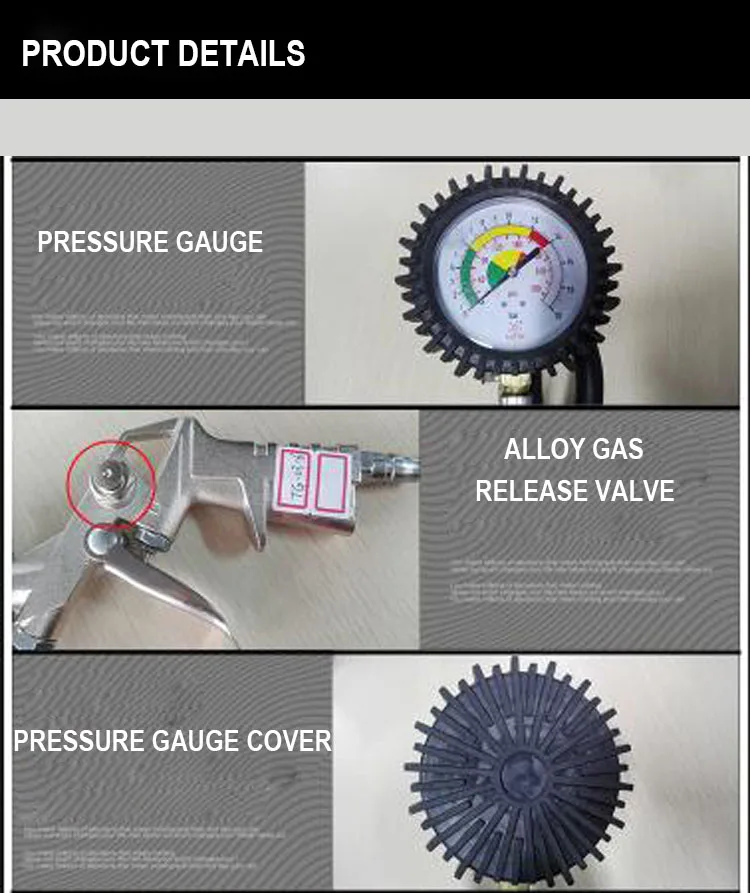 High Precision Tire Pressure Gauge Inflatable Air Gun Digital Barometer With Deflation And Pressure Gauge