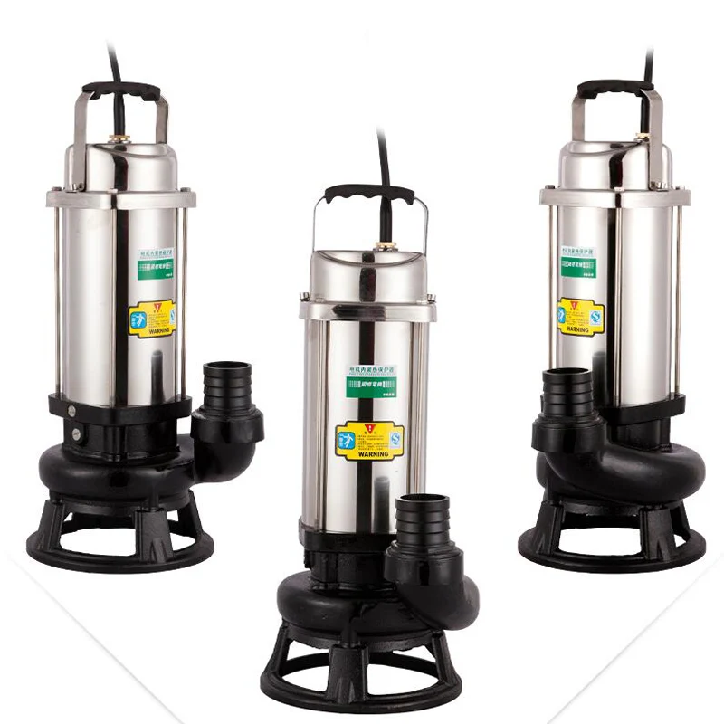 Automatic Sewage Lift Pump Household 220V Stainless Steel Septic Tank Toilet Kitchen Submersible Water Pump 380V WQDJ-10-8-0.75