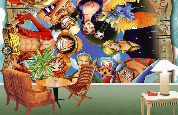 One Piece Wall Mural Japanese anime Custom Large Photo wallpaper Cartoon Room Decor wall Art Bedroom Children's room Free ship