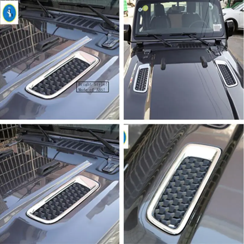 

Yimaautotrims Auto Accessory Front Engine Hood Air AC Outlet Vent Frame Cover Trim Chrome Fit For Jeep Wrangler JL 2018 - 2020