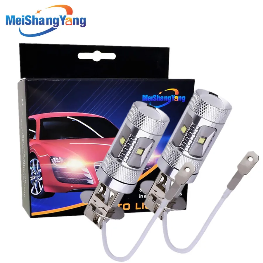 2pcs H3 LED Cree Chips XBD 30W Car Fog Light Running Light Reserve Car Led Bulb Auto Light Source Parking 6000K