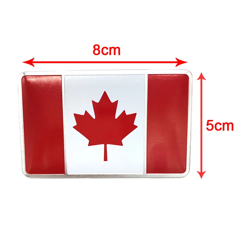 Aluminum Metal Heat-Resistant Car Body Decoration Sticker Motorcycle Racing Sports Decal For Canada National Flag Badge Emblem