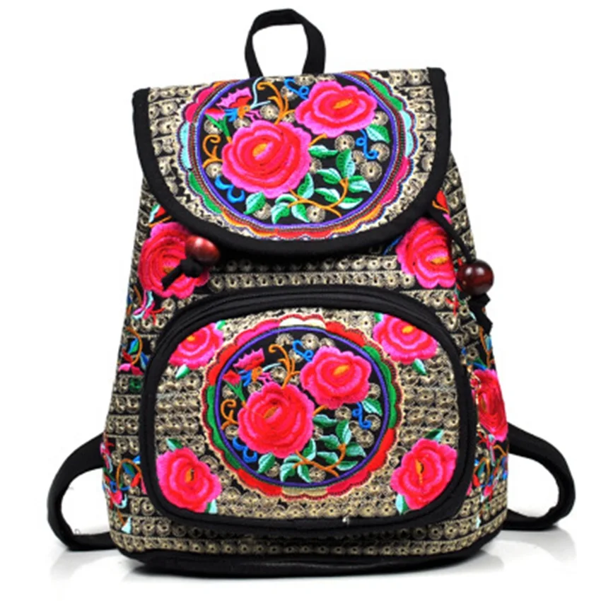 

New Yunnan ethnic embroidery bag canvas embroidery backpack shoulder bag flower embroidery fashion bag
