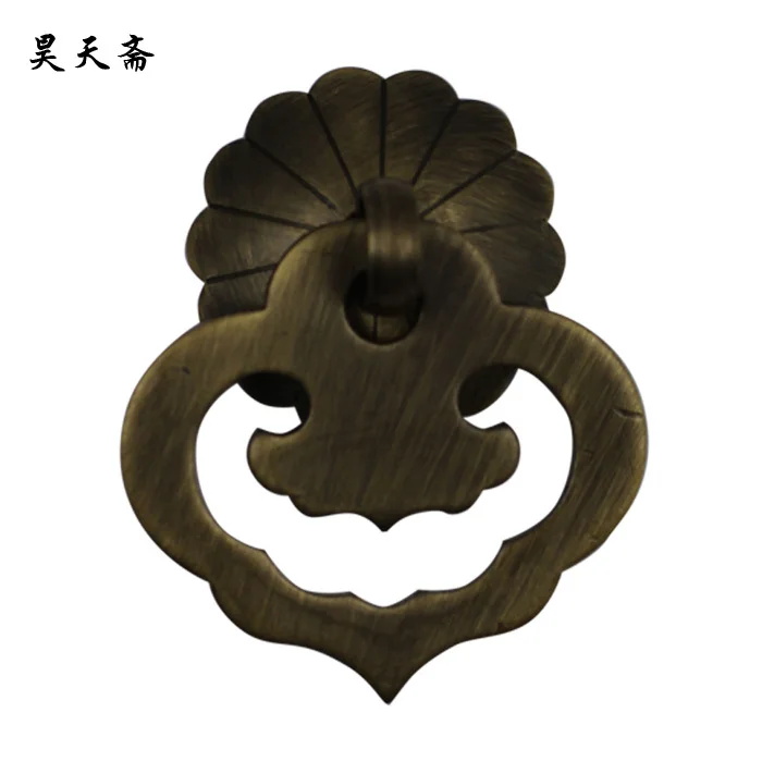 [Haotian vegetarian] Chinese antique bronze drawer handle copper handle HTE-222 heart-shaped classic wishful