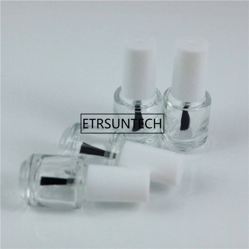 

5ml 10ml 15ml Empty Round Glass Nail Polish Bottle Portable Small Brush Nail Art Container Glass Nail Oil Bottles F1301