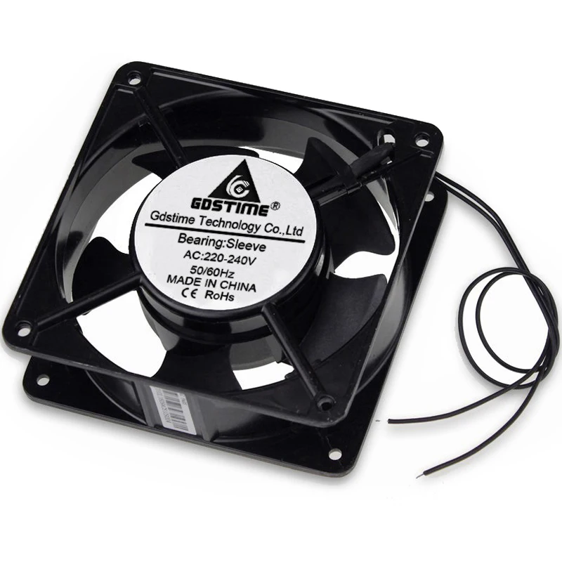 1 mảnh Gdstime AC 220 V 240 V 2 Dây 12038 S 120x38mm 12 cm 120mm làm mát Trường Hợp Fan Hâm Mộ