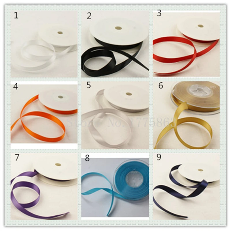 5M/Lot 10mm Double Faced Satin Ribbon For Wedding Birthday Party Gift Wrapping Christmas Halloween Festival DIY Crafts Ribbon