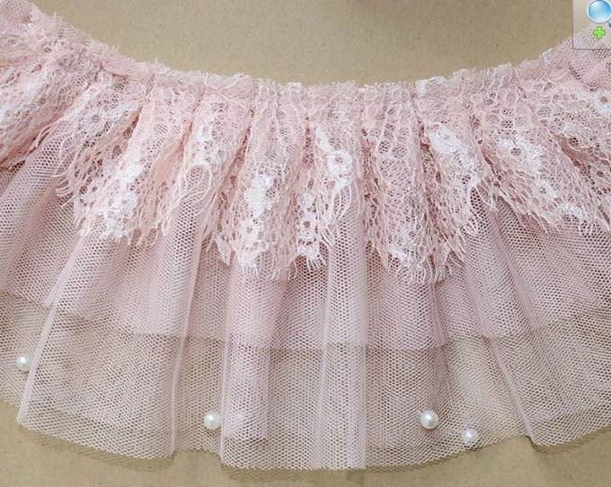 

Бесплатная доставка, 12 см, Красивая шифоновая кружевная отделка с оборками, 4 цвета для вышивки, кружевная отделка для рукоделия/шитья своими руками