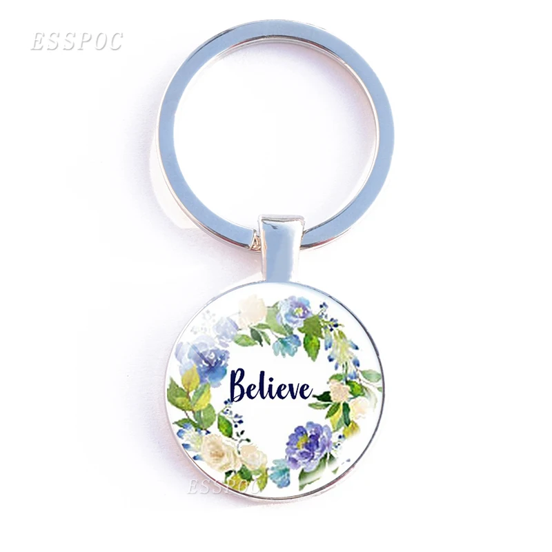 Bible Verse Double Face Keychain Glass Cabochon Jewelry Jesus Pendant Religious Key Chain Women Men Christian Gifts image 5