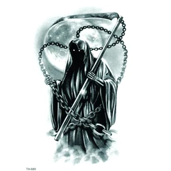 Grim Reaper Waterproof Temporary Tattoo Sticker Soul Reaper Flash Tatoo Men Tattoo sleeve kids Tatuajes  Temporales Fake Tattoo