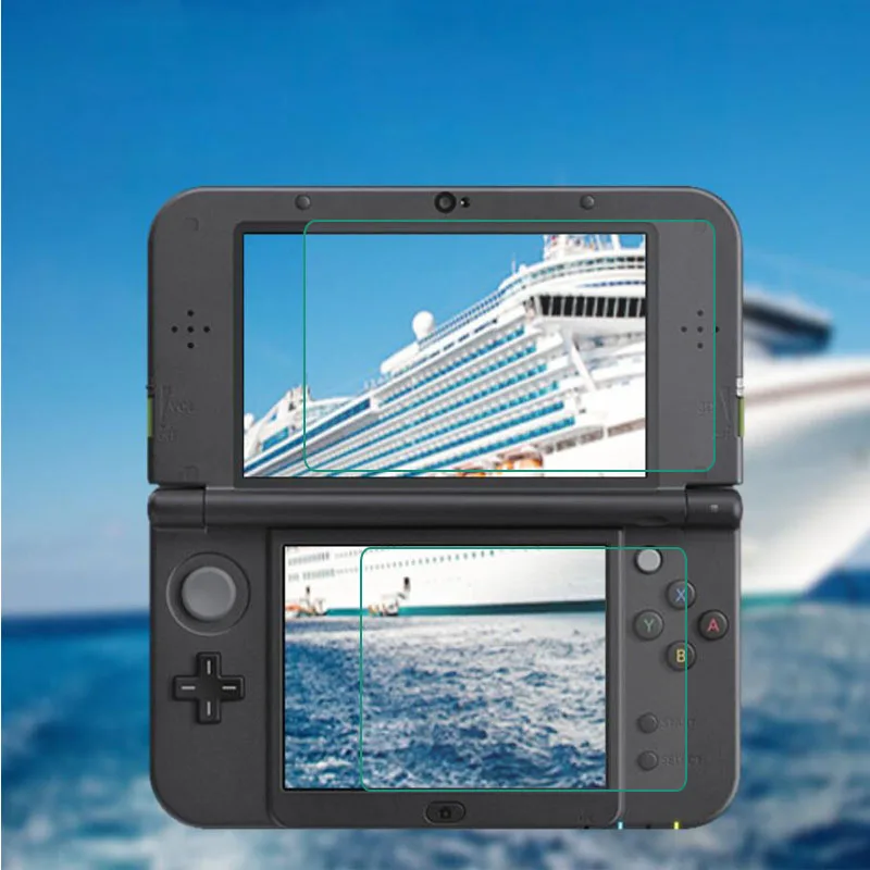 واقي للشاشة LCD من الزجاج المقسى + أسفل PET غطاء كامل شفاف طبقة رقيقة واقية من الحرس لوحدة تحكم نينتندو صغيرة جديدة 3DS