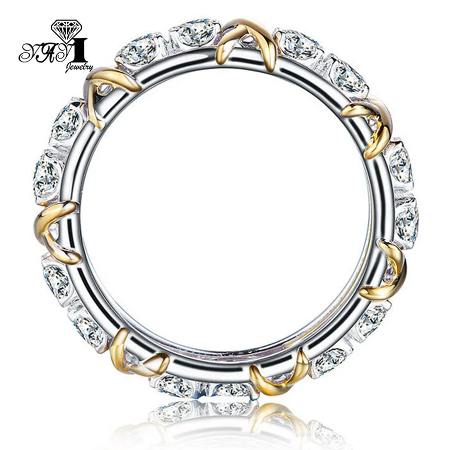 Hot YaYI Jewelry Top Quality Princess Cut 3.2 CT % White Moissanite Zircon Gold Silver Color Engagement Wedding Party Gift Rings