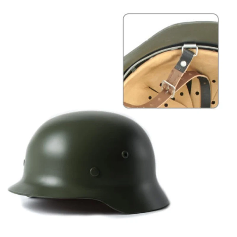 Green  WW2 German Elite WH Army M35 M1935 Steel Helmet Stahlhelm Retro Durable