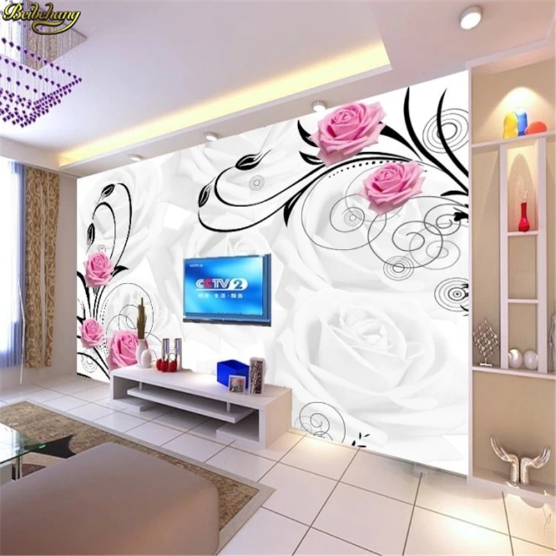 

beibehang Pink roses background wall paper wallpaper mural Customize murals papel de parede photo wallpaper roll wall stickers