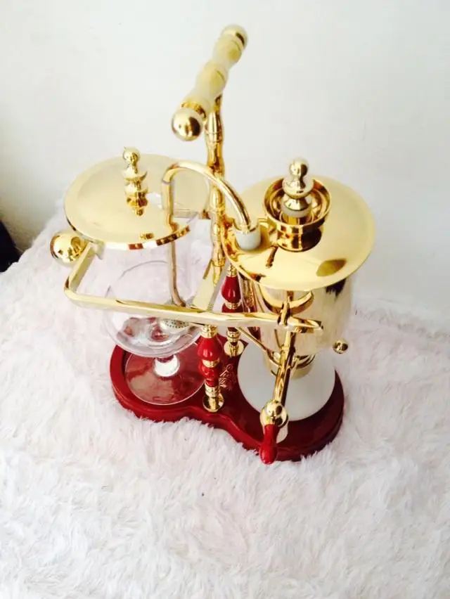 فاخر الشمبانيا الذهب البلجيكي الملكي صانع القهوة/سيفون وعاء قهوة خوائي/براد شاي مع أعلى جودة ، الكمال هدية عيد الميلاد