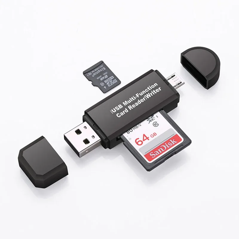 

OTG кард-ридер 2 в 1, флеш-накопитель, высокоскоростной USB 2,0, универсальная OTG TF/SD-карта для телефона Android, компьютера, переходники, заголовки