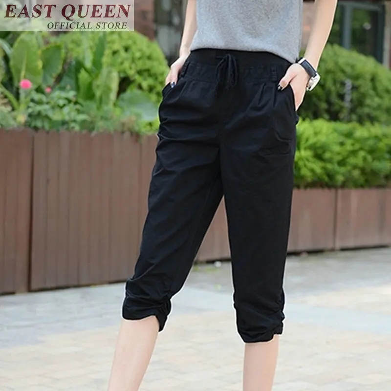 

Casual harem pants women 2018 high waist calf-length pants drawstring loose solid trousers fashion female pants DD746 L