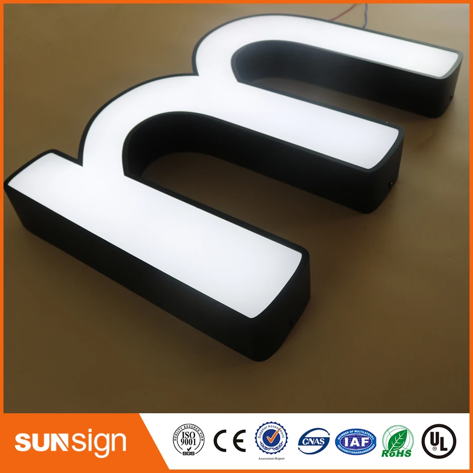 Fabriek Outdoor Verlichting Up Rvs Led 3d Brief Teken Logo